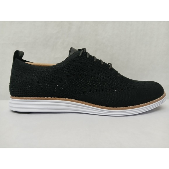 Cole Haan Women OG Grand Black Knit Stitchlite Wingtip Oxford Shoe Sz 9 W14807 - Picture 3 of 8